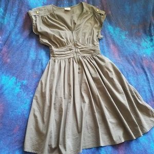 Love...Ady Front Zipped Flare Dress Sage, XL